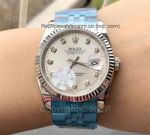 Copy Rolex Datejust 36MM SS Diamond Markers Silver Dial Man's Watch